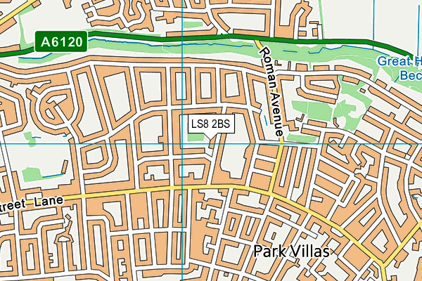 LS8 2BS map - OS VectorMap District (Ordnance Survey)