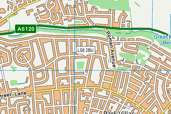 LS8 2BU map - OS VectorMap District (Ordnance Survey)