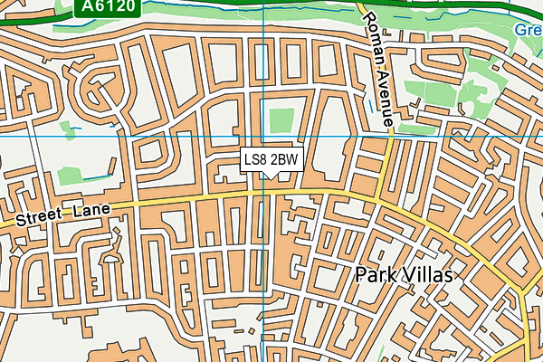 LS8 2BW map - OS VectorMap District (Ordnance Survey)