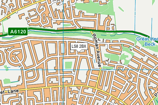 LS8 2BX map - OS VectorMap District (Ordnance Survey)