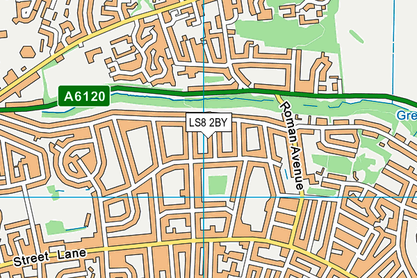 LS8 2BY map - OS VectorMap District (Ordnance Survey)