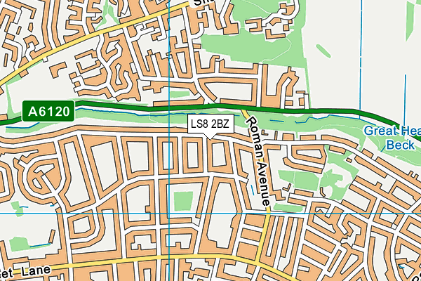 LS8 2BZ map - OS VectorMap District (Ordnance Survey)