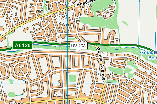 LS8 2DA map - OS VectorMap District (Ordnance Survey)