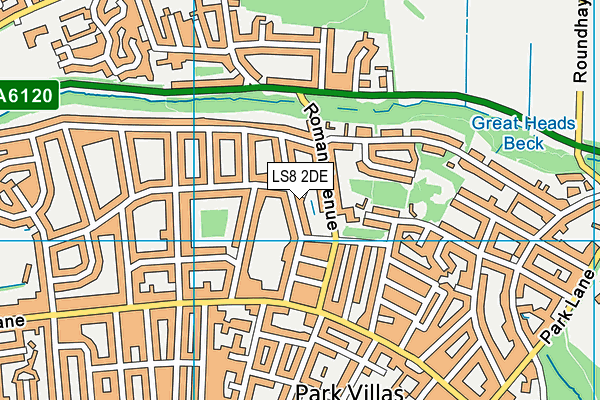 LS8 2DE map - OS VectorMap District (Ordnance Survey)