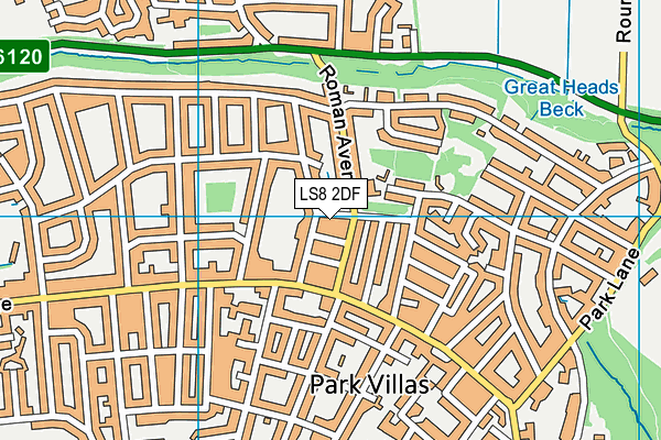 LS8 2DF map - OS VectorMap District (Ordnance Survey)