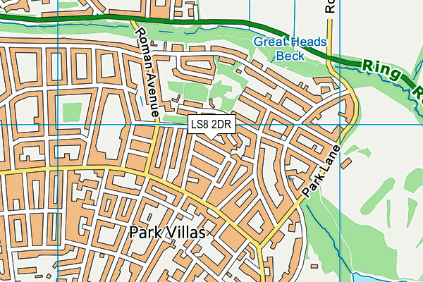 LS8 2DR map - OS VectorMap District (Ordnance Survey)