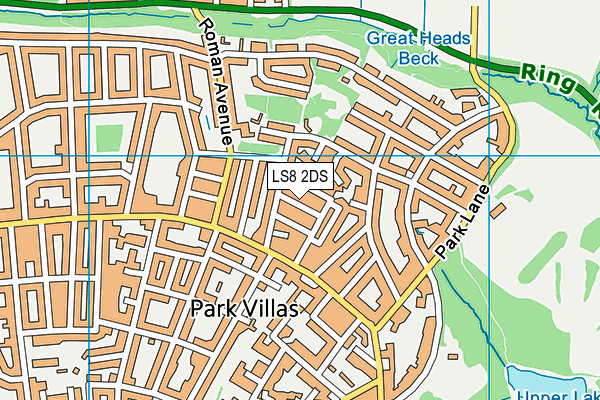 LS8 2DS map - OS VectorMap District (Ordnance Survey)