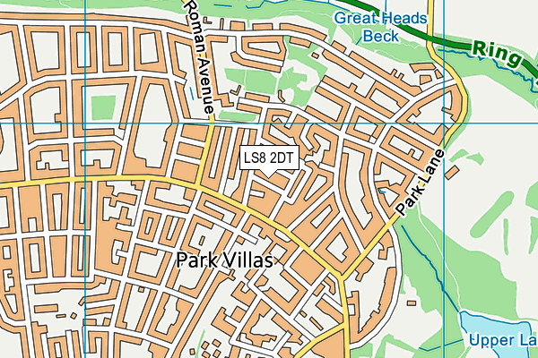 LS8 2DT map - OS VectorMap District (Ordnance Survey)