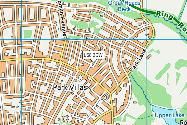 LS8 2DW map - OS VectorMap District (Ordnance Survey)