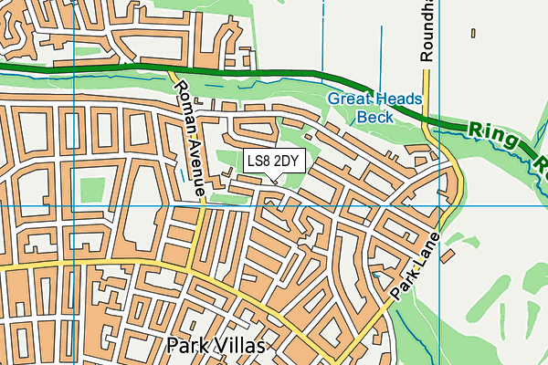 LS8 2DY map - OS VectorMap District (Ordnance Survey)