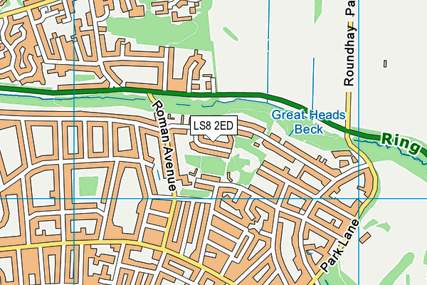 LS8 2ED map - OS VectorMap District (Ordnance Survey)