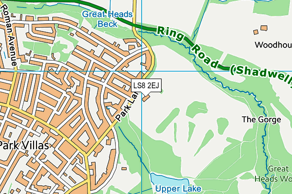 Roundhay Golf Club map (LS8 2EJ) - OS VectorMap District (Ordnance Survey)