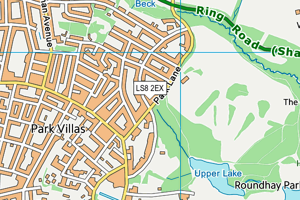 LS8 2EX map - OS VectorMap District (Ordnance Survey)