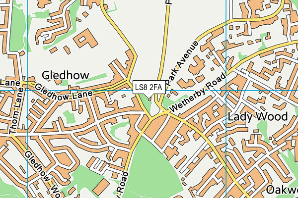 LS8 2FA map - OS VectorMap District (Ordnance Survey)