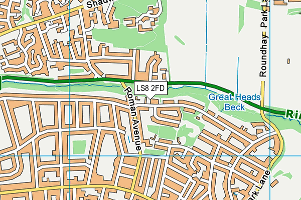 LS8 2FD map - OS VectorMap District (Ordnance Survey)