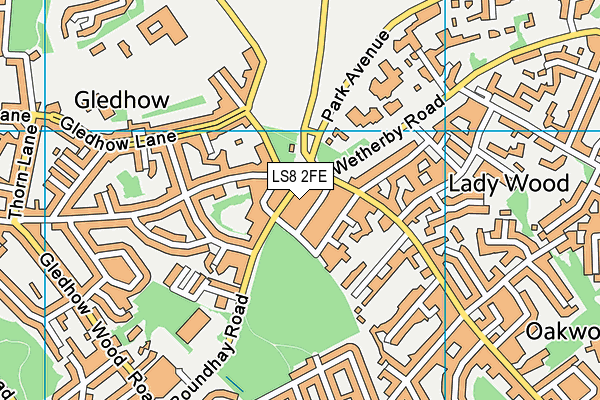 LS8 2FE map - OS VectorMap District (Ordnance Survey)