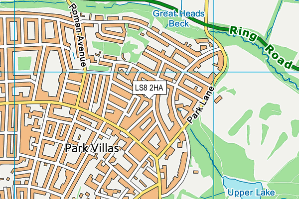 LS8 2HA map - OS VectorMap District (Ordnance Survey)