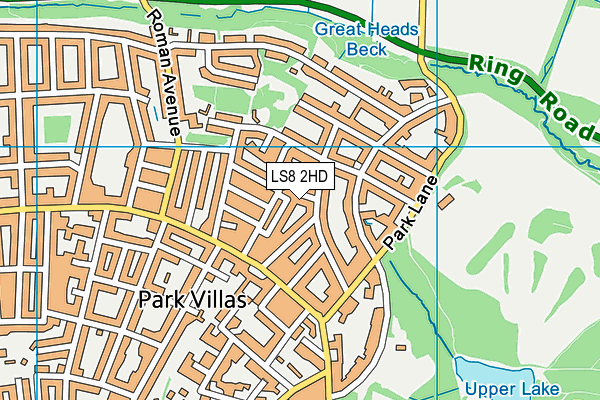 LS8 2HD map - OS VectorMap District (Ordnance Survey)