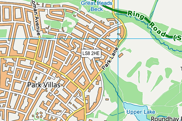 LS8 2HE map - OS VectorMap District (Ordnance Survey)