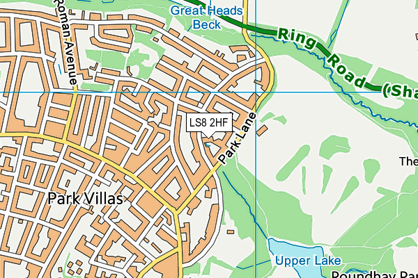 LS8 2HF map - OS VectorMap District (Ordnance Survey)