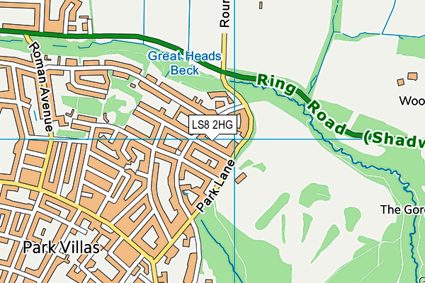 LS8 2HG map - OS VectorMap District (Ordnance Survey)