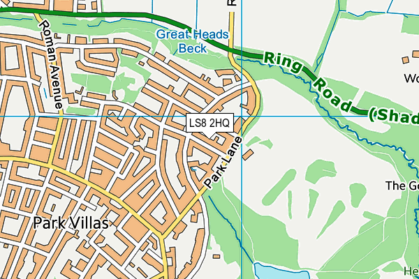 LS8 2HQ map - OS VectorMap District (Ordnance Survey)