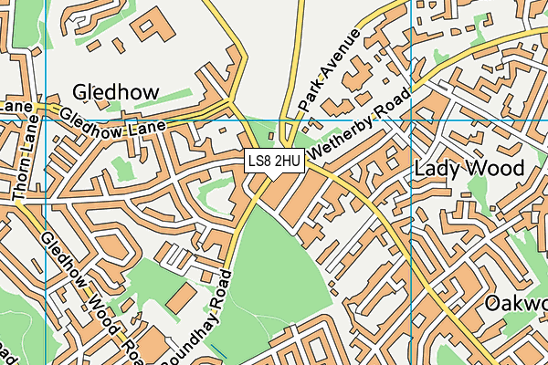 LS8 2HU map - OS VectorMap District (Ordnance Survey)
