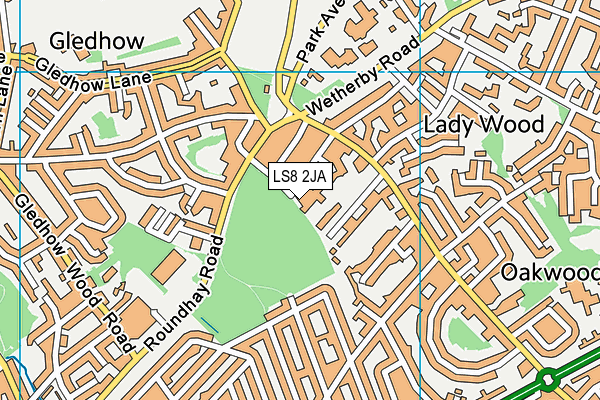 LS8 2JA map - OS VectorMap District (Ordnance Survey)