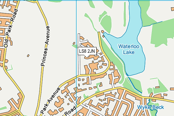 LS8 2JN map - OS VectorMap District (Ordnance Survey)
