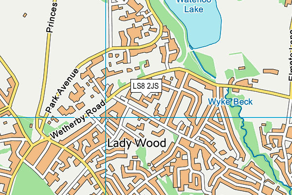 LS8 2JS map - OS VectorMap District (Ordnance Survey)