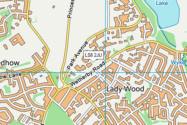 LS8 2JU map - OS VectorMap District (Ordnance Survey)