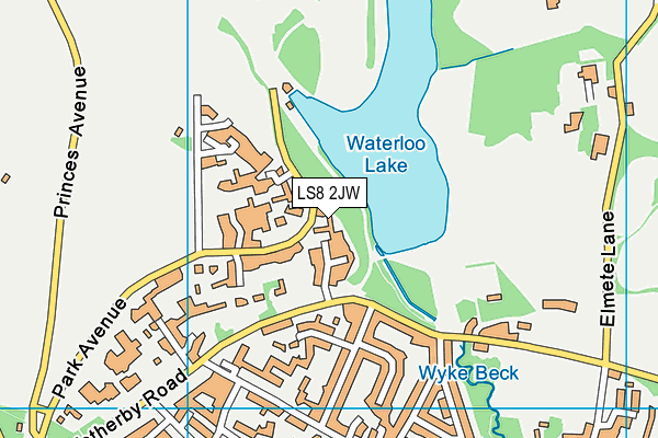 LS8 2JW map - OS VectorMap District (Ordnance Survey)