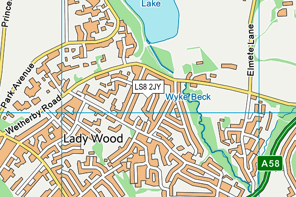LS8 2JY map - OS VectorMap District (Ordnance Survey)
