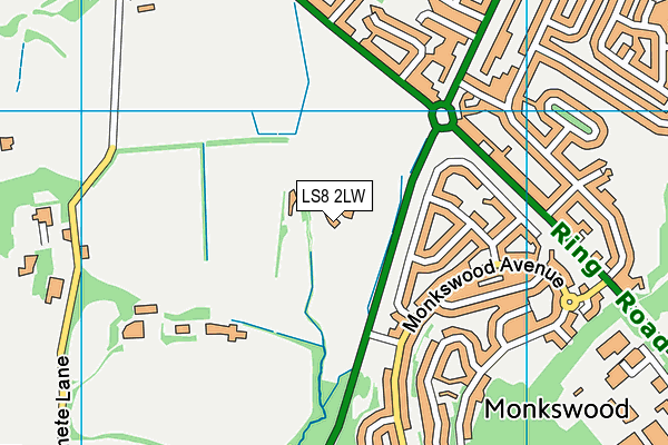 LS8 2LW map - OS VectorMap District (Ordnance Survey)