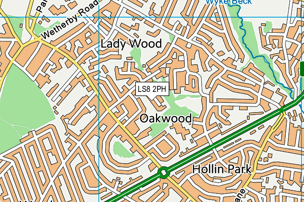 LS8 2PH map - OS VectorMap District (Ordnance Survey)