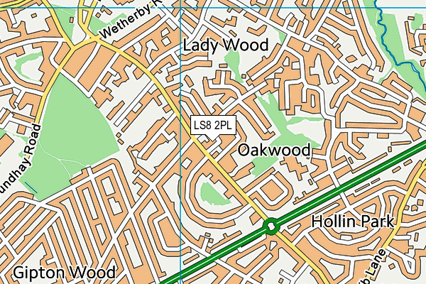 LS8 2PL map - OS VectorMap District (Ordnance Survey)