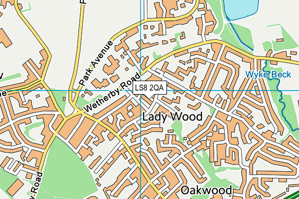 LS8 2QA map - OS VectorMap District (Ordnance Survey)