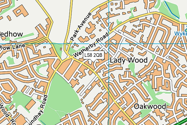LS8 2QB map - OS VectorMap District (Ordnance Survey)