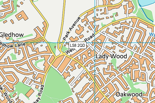 LS8 2QD map - OS VectorMap District (Ordnance Survey)