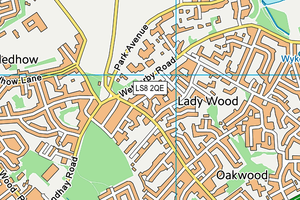 LS8 2QE map - OS VectorMap District (Ordnance Survey)