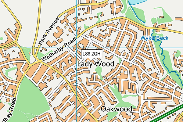 LS8 2QH map - OS VectorMap District (Ordnance Survey)