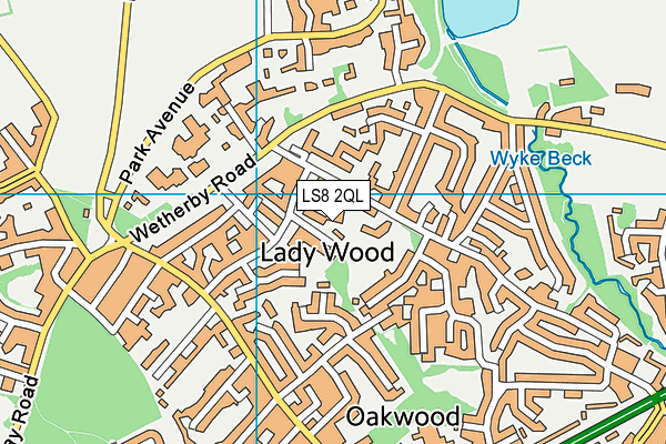 LS8 2QL map - OS VectorMap District (Ordnance Survey)