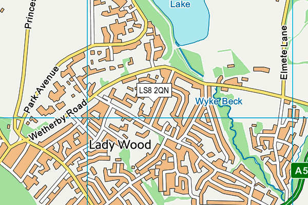 LS8 2QN map - OS VectorMap District (Ordnance Survey)