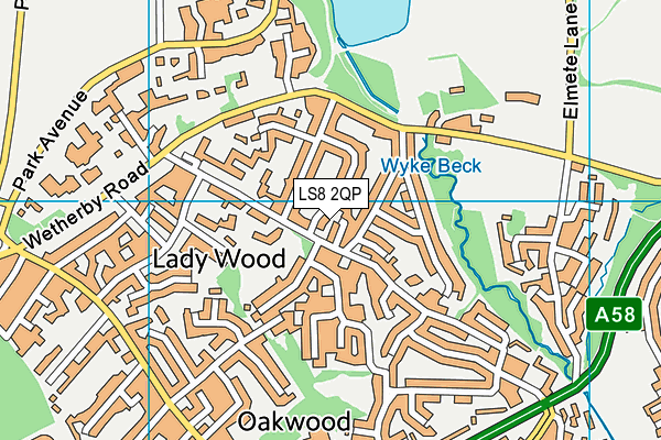 LS8 2QP map - OS VectorMap District (Ordnance Survey)