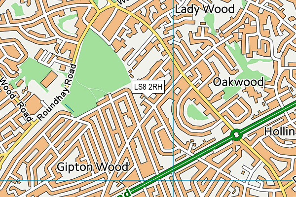 LS8 2RH map - OS VectorMap District (Ordnance Survey)