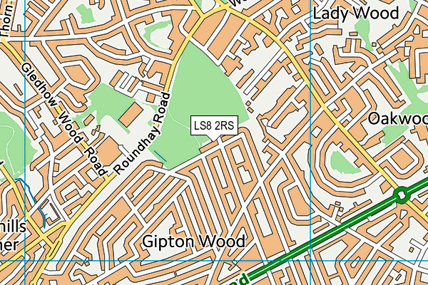 LS8 2RS map - OS VectorMap District (Ordnance Survey)