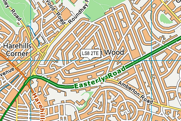 LS8 2TE map - OS VectorMap District (Ordnance Survey)