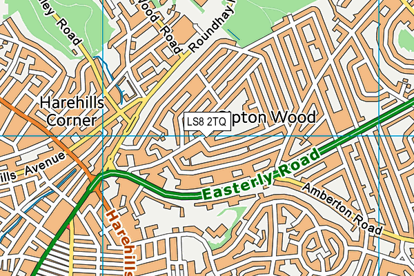 LS8 2TQ map - OS VectorMap District (Ordnance Survey)