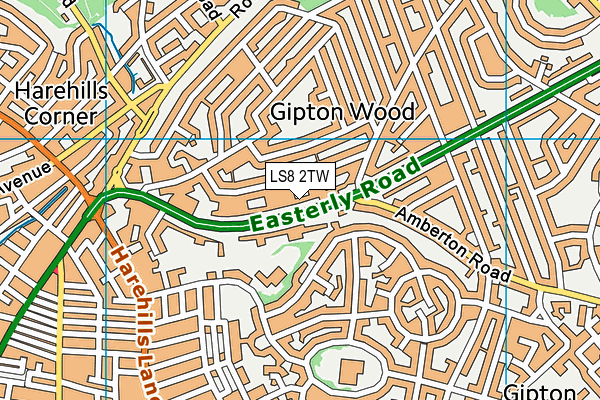 LS8 2TW map - OS VectorMap District (Ordnance Survey)