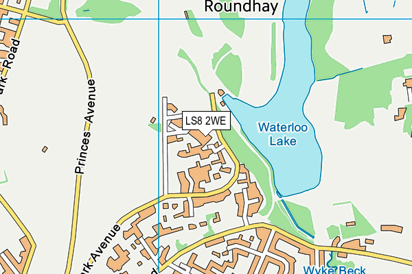 LS8 2WE map - OS VectorMap District (Ordnance Survey)